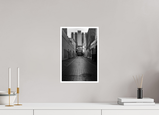 10 x 15″, Fine Art Glossy Fulton Alley Rainy Day Urban Print