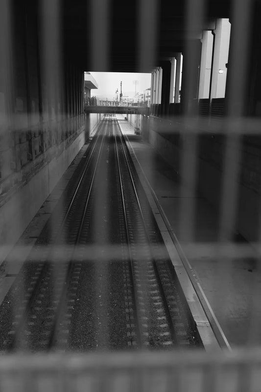 Urban Elegance: Downtown Reno Train Tracks Print