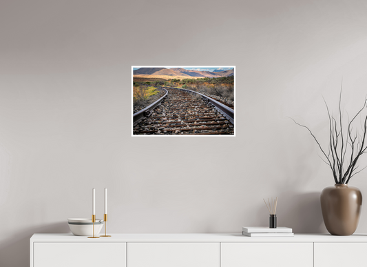 24 x 16″, Fine Art Glossy Rustic Railroad Track
