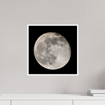 15 x 15″, Fine Art Glossy Moonlit Serenity: High-Resolution Moon Photograph Print