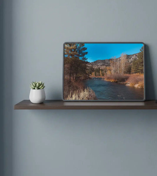 Serene Autumn River Landscape Print