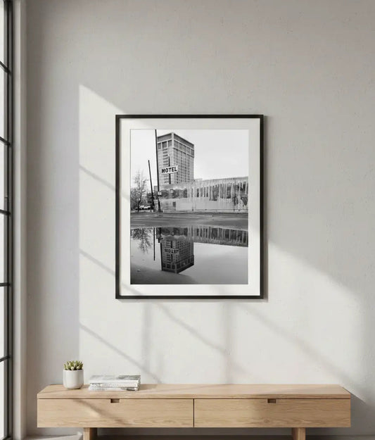 Downtown Reno Puddle Reflection Print