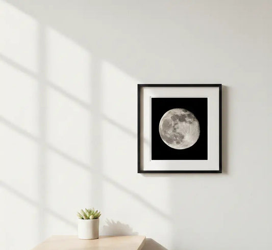 Moonlit Serenity: High-Resolution Moon Photograph Print