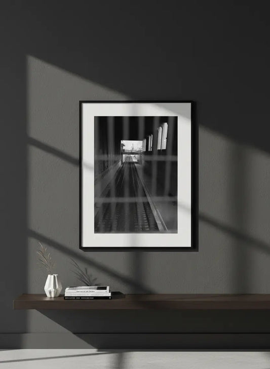 Urban Elegance: Downtown Reno Train Tracks Print